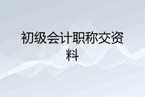 初级会计职称交资料