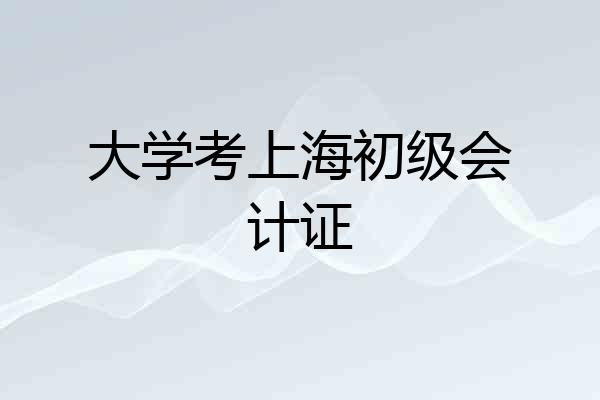 大学考上海初级会计证