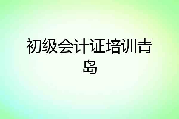 初级会计证培训青岛