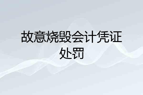 故意烧毁会计凭证处罚