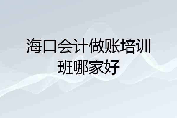 海口会计做账培训班哪家好