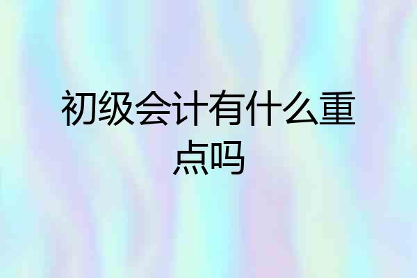 初级会计有什么重点吗