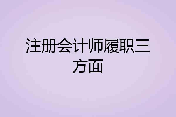 注册会计师履职三方面