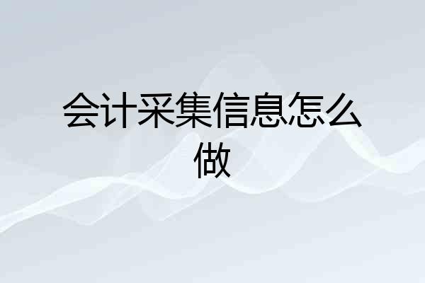 会计采集信息怎么做