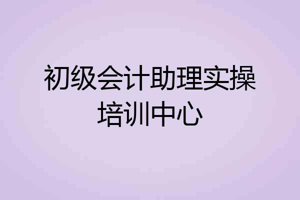 初级会计助理实操培训中心