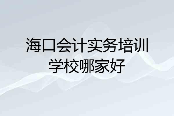 海口会计实务培训学校哪家好