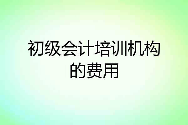 初级会计培训机构的费用