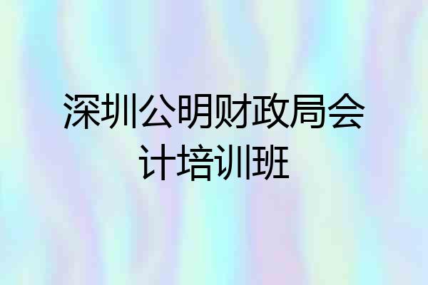深圳公明财政局会计培训班