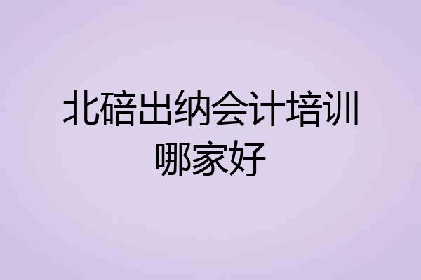 北碚出纳会计培训哪家好