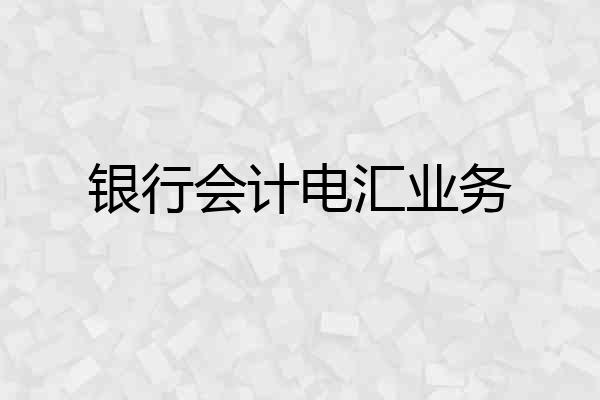 银行会计电汇业务