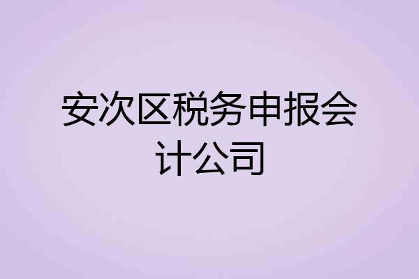 安次区税务申报会计公司