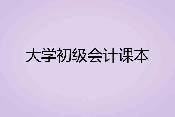大学初级会计课本