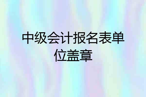 中级会计报名表单位盖章