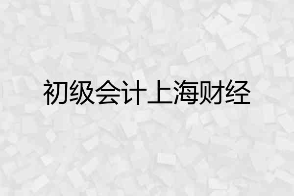 初级会计上海财经