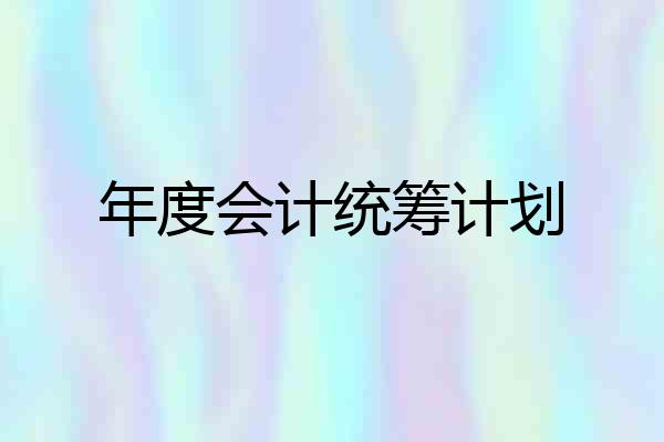 年度会计统筹计划