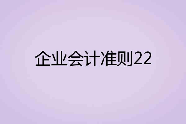 企业会计准则22