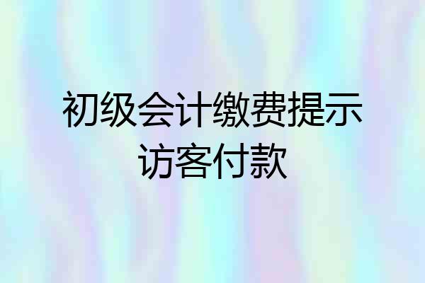 初级会计缴费提示访客付款