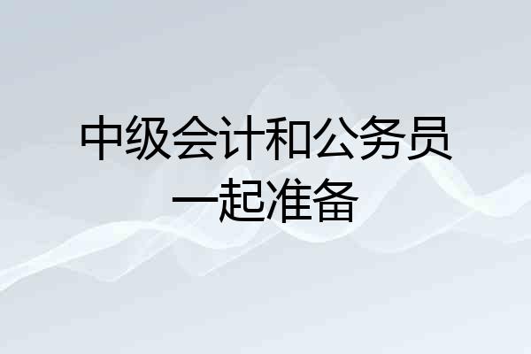 中级会计和公务员一起准备