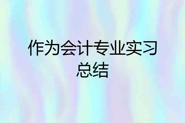 作为会计专业实习总结