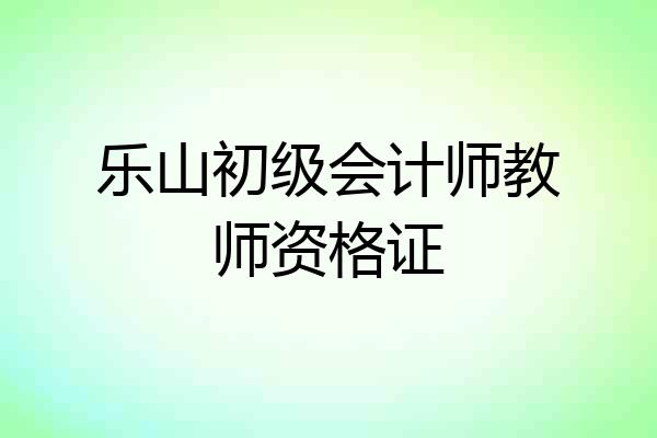 乐山初级会计师教师资格证