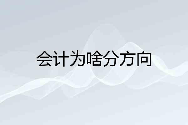 会计为啥分方向