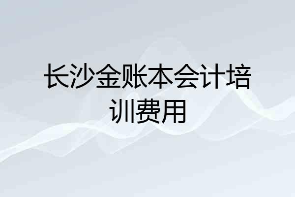 长沙金账本会计培训费用