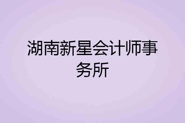 湖南新星会计师事务所