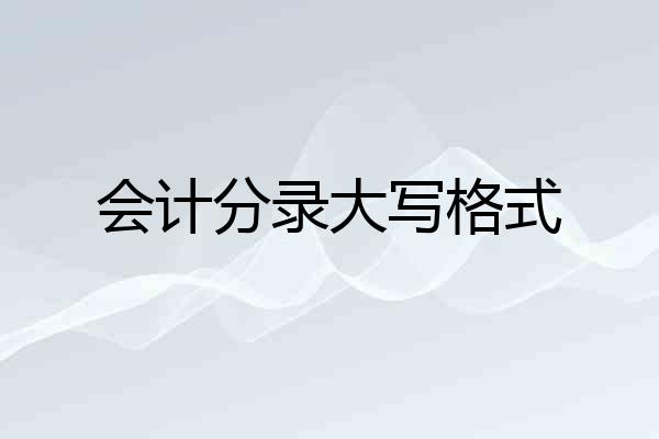 会计分录大写格式