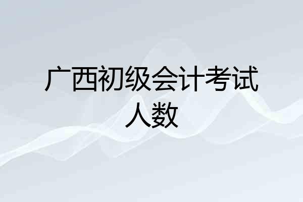 广西初级会计考试人数