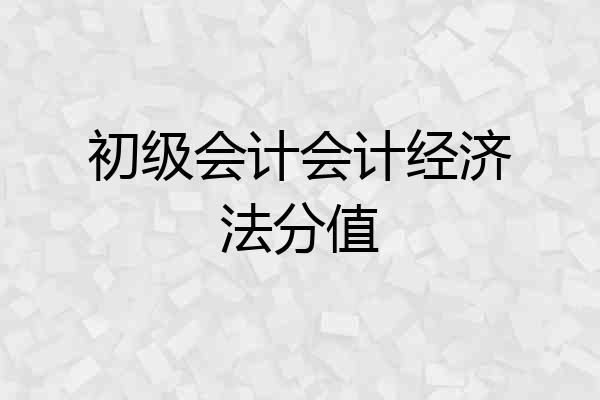 初级会计会计经济法分值