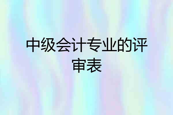 中级会计专业的评审表
