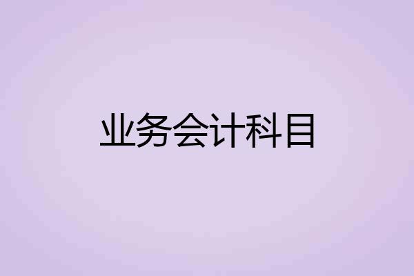 业务会计科目