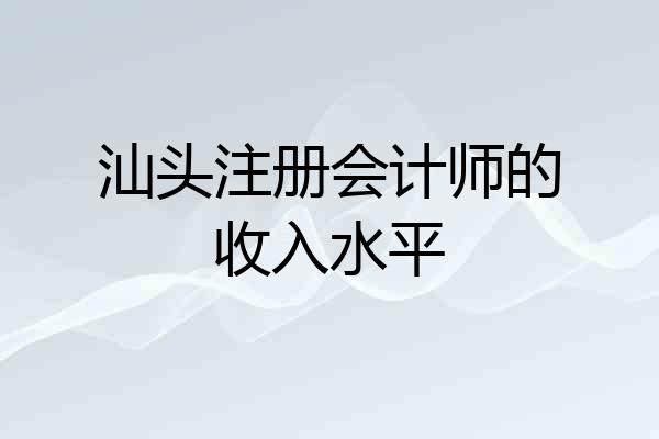 汕头注册会计师的收入水平