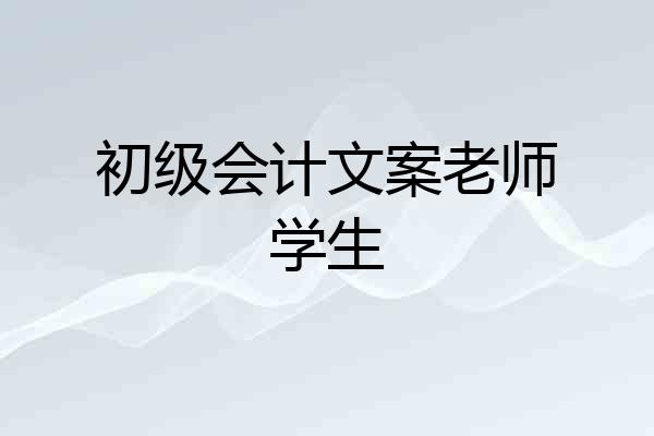 初级会计文案老师学生