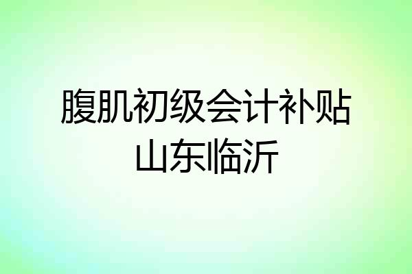 腹肌初级会计补贴山东临沂