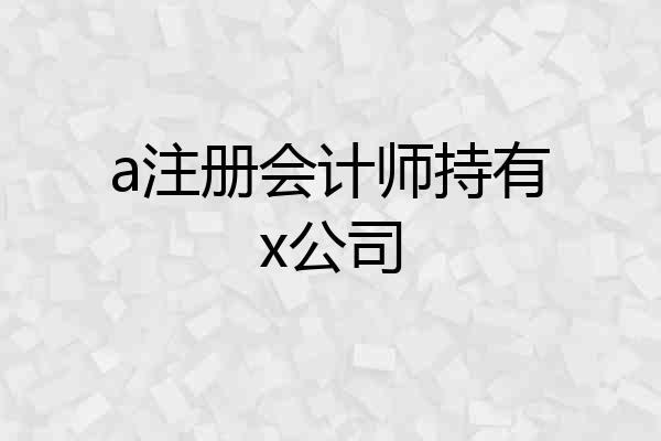 a注册会计师持有x公司