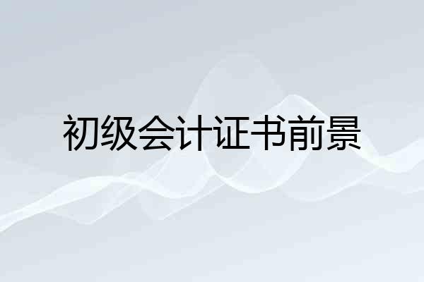 初级会计证书前景