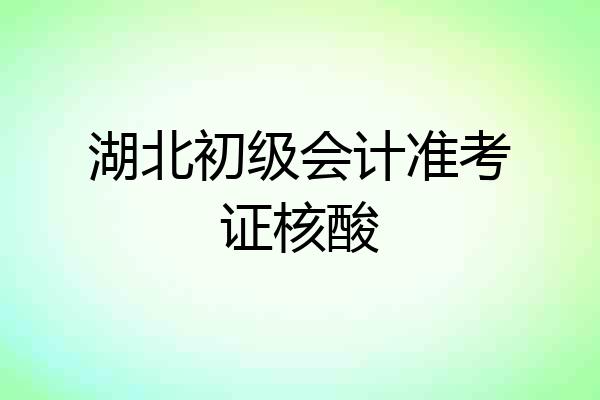 湖北初级会计准考证核酸