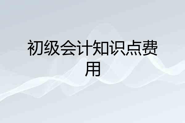 初级会计知识点费用