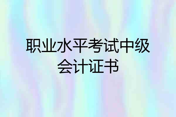 职业水平考试中级会计证书