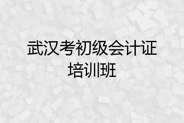 武汉考初级会计证培训班