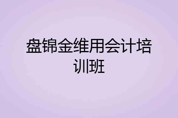 盘锦金维用会计培训班