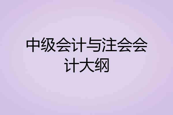 中级会计与注会会计大纲