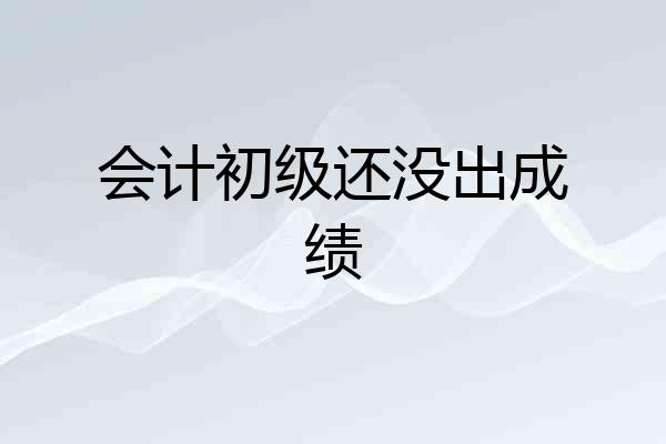 会计初级还没出成绩