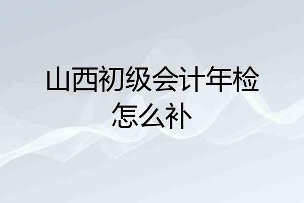 山西初级会计年检怎么补