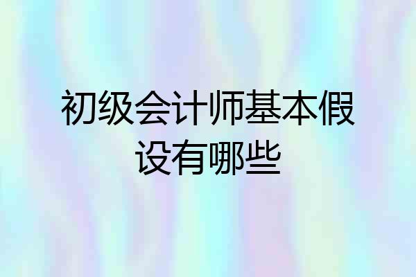 初级会计师基本假设有哪些