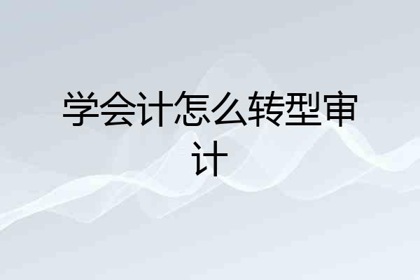 学会计怎么转型审计