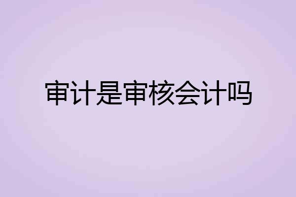 审计是审核会计吗