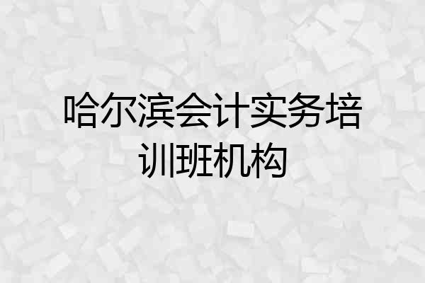 哈尔滨会计实务培训班机构