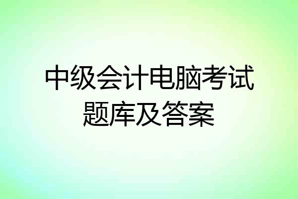 中级会计电脑考试题库及答案